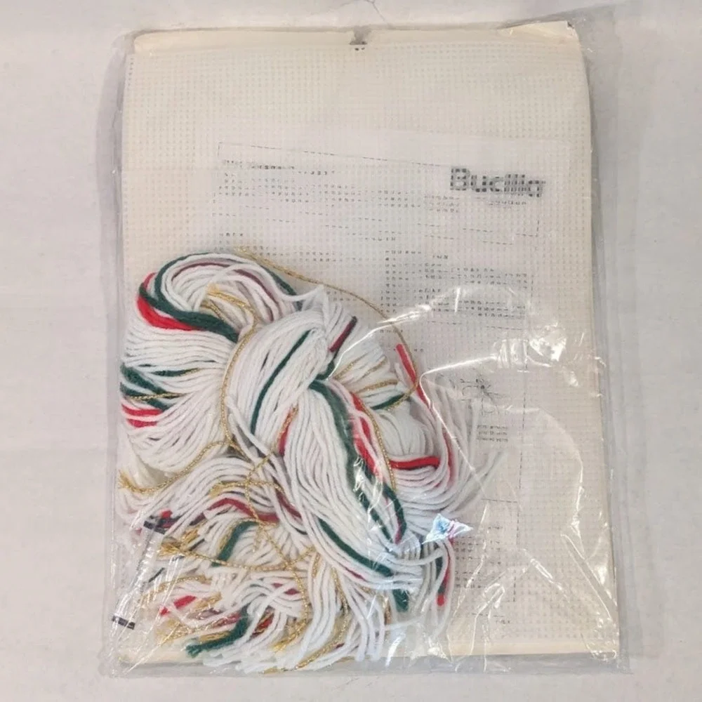 Vintage 1991 Bucilla Christmas Rose Sleigh Plastic Canvas Kit 61141 Sealed